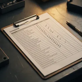 A checklist on a clipboard